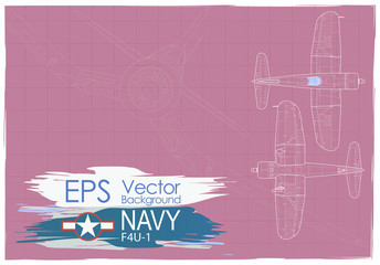 rysunek wektorowy samolotu na papierze, insygnia, Navy