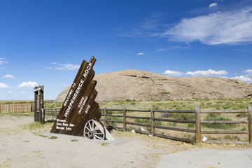 Independence Rock State Historic Site in Wyoming. - 120354813
