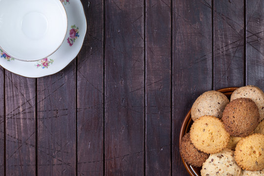 Tea cup and cookies