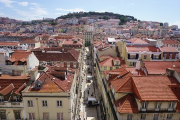Fototapeta premium Scenic view over the roofs of Lisbon, the capital of Portugal