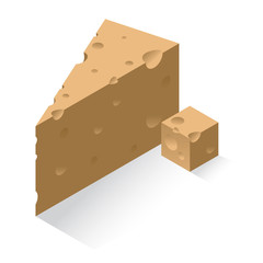 piece of cheese isometric icon