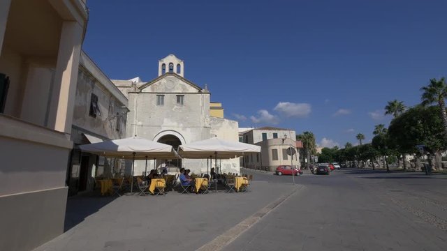 Old town in Alghero, Sardinia.