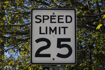 Fototapeta premium Speed Limit Sign in Bar Harbor, 2015