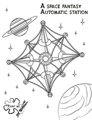 Children's coloring book that says Paint me. Automatic station