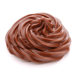Chocolate cream swirl isolated on white background cutout