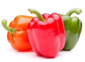 Sweet bell pepper isolated on white background cutout