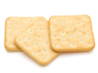 Dry cracker cookies isolated on white background cutout