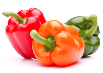 Sweet bell pepper isolated on white background cutout
