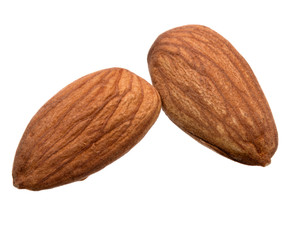 almond nuts isolated on white background close up
