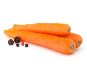Sweet raw carrot tuber isolated on white background cutout
