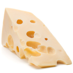 Cheese block isolated on white background cutout