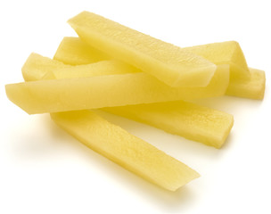 Raw Potato sliced strips prepared for French fries