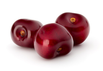Sweet cherry berries isolated on white background cutout