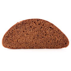 Slice of fresh rye bread isolated on white background cutout