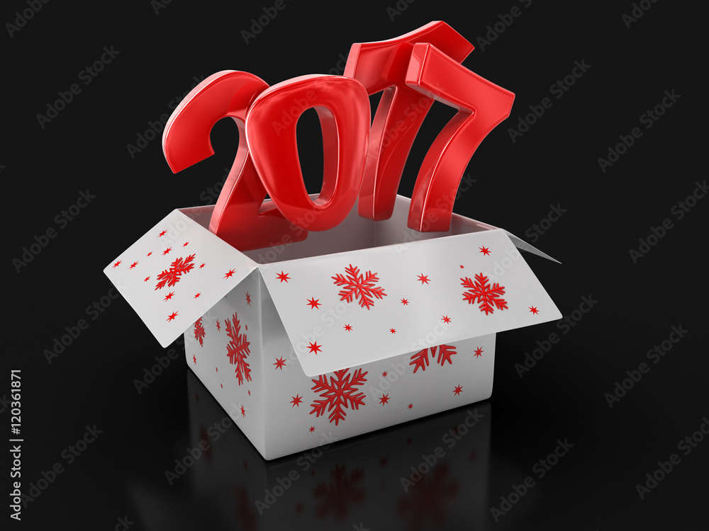 Poster 2017 text in box. image with clipping path