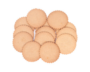 Natural lemon cookie thins on white background