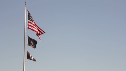 American, Kansas and POW Flags