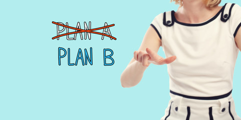 Plan B concept with young woman