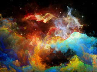 Fototapeta na wymiar Synergies of Space Nebula