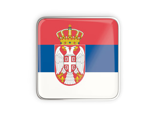 Flag of serbia, square icon