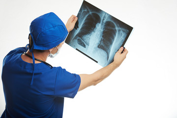 doctor checking x-ray image