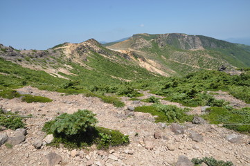 安達太良山　登山　山頂　ハイカー　アウトドア　絶景　福島