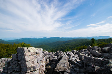 Cloudy Day on Black Rock Summit in Shenandoah National Park, Vir