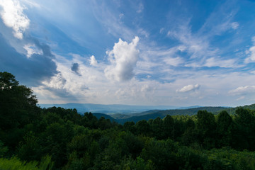 Scenic Summer Landscape on Overlook Drive Shenandoah National Pa