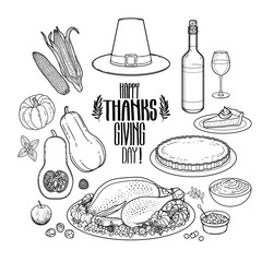 Graphic Thanksgiving day collection