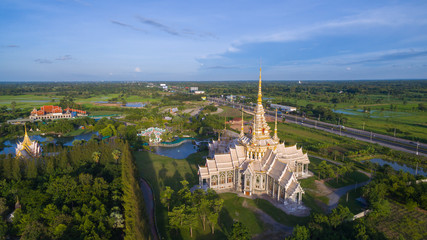Aerial view Wat None Kum in Nakhon Ratchasima province Thailand.