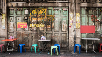  Classic door in Yaowarat road,Bangkok capital city,Thailand.