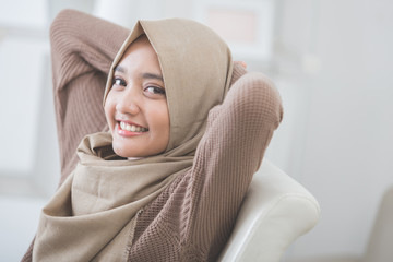 Fototapeta premium pretty asian woman wearing hijab