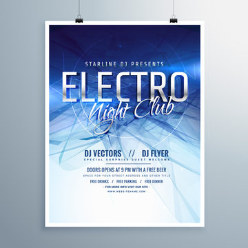 electro night club party flyer poster template