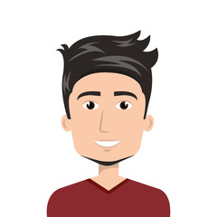 avatar man smiling cartoon. male person user. vector illustration