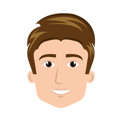 avatar man smiling cartoon. male person user. vector illustration