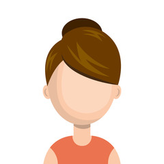 avatar woman cartoon. female person user. vector illustration