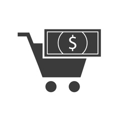 shopping cart finance icon vector illustration design