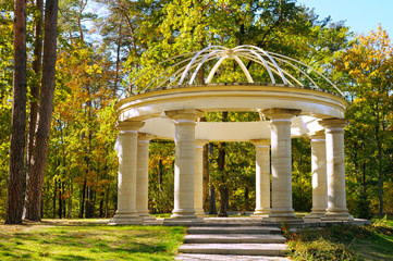 Fototapeta premium beautiful gazebo in autumn park