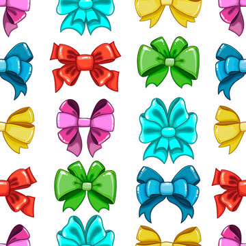 Seamless pattern cute cartoon bows-7