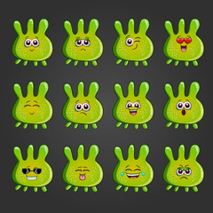 Set of cute cartoon monsters with different emotions - 9