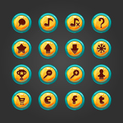 Set of vector button for game design-2