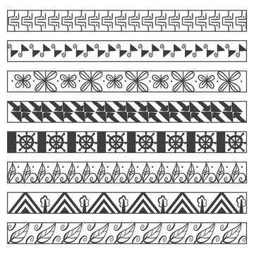 Set of vector ornamental borders