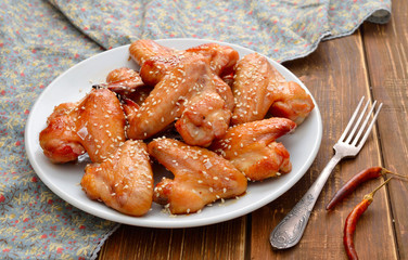 Baked Chicken Wings with Honey.