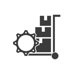 delivery cart with business icon vector illustration design