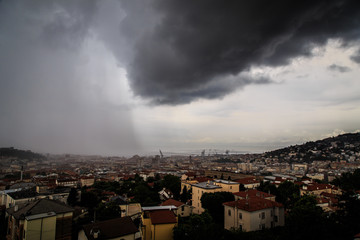 storm over the city of Trieste