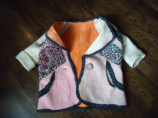 Felting wool and boho style. Japanese patchwork and quilling in clothes.