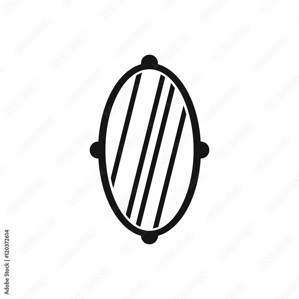 Poster oval mirror frame in simple style isolated on white background vector illustration