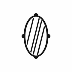 Oval mirror frame in simple style isolated on white background vector illustration