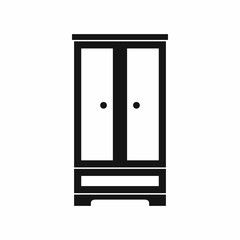 Wardrobe in simple style isolated on white background vector illustration