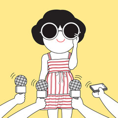 Celebrity Exclusive Interview Character illustration